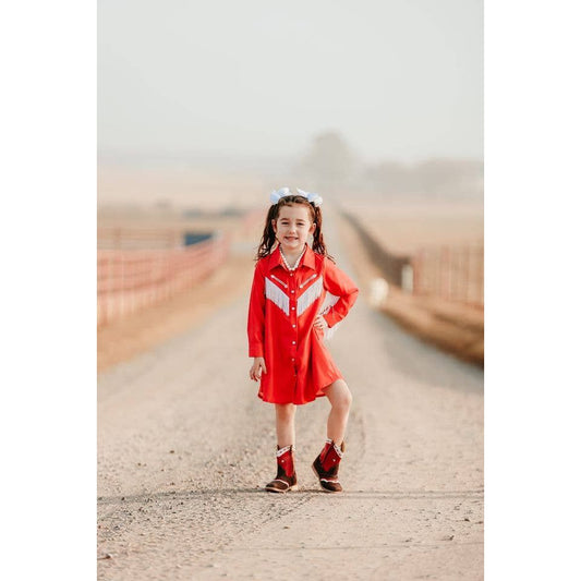 Shea Kids Red Cowgirl Vintage Dress VIND05