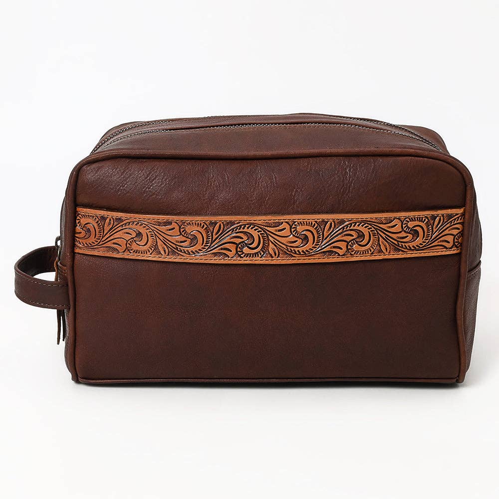 * OHM107 Toiletry Genuine Leather Western Bag