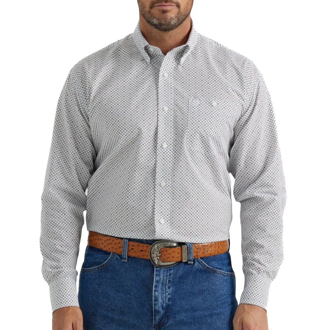 Mens Wrangler Relaxed Fit Long Sleeve Button Up