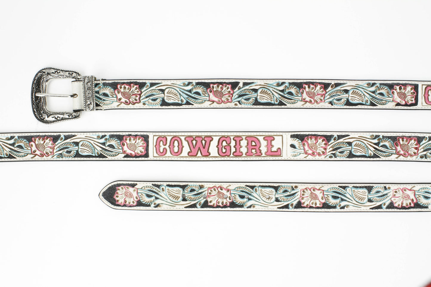 Cowgirl Floral Tooled Western Leather Belt ABB 38 1012