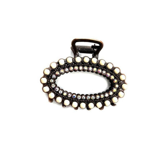 Western Oval Navajo Pearl Hair Claw