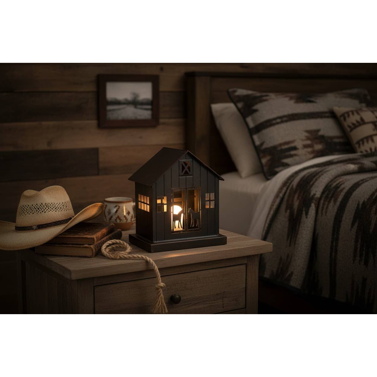 TWO HORSE BARN NIGHTLIGHT