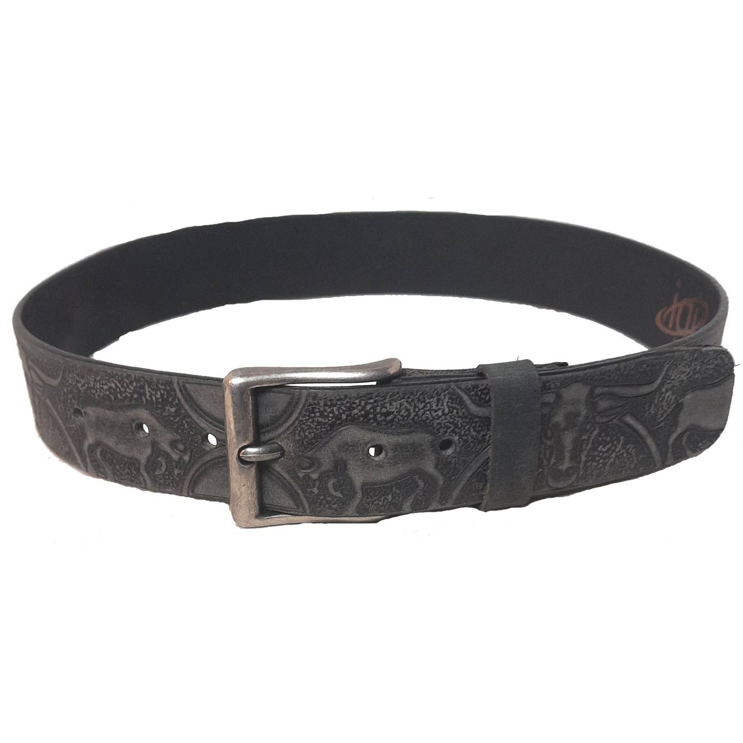 GENUINE LEATHER 40MM BULL HORN EMBOSSED BELT #1040