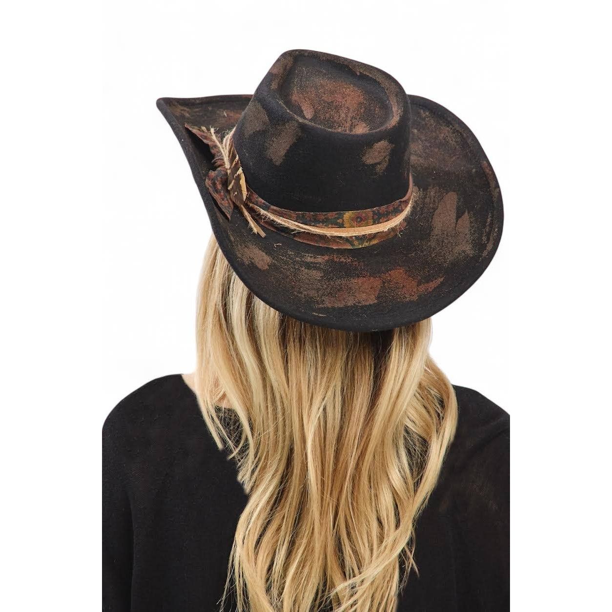 Distress Vintage Shapable Fedora Cowboy Hat MH0244