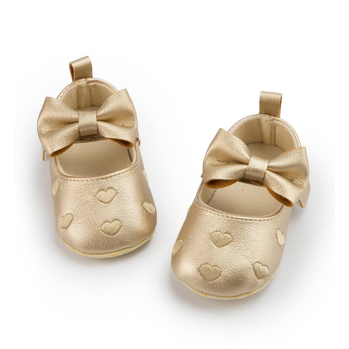 Metallic Gold infant shoes with velcro