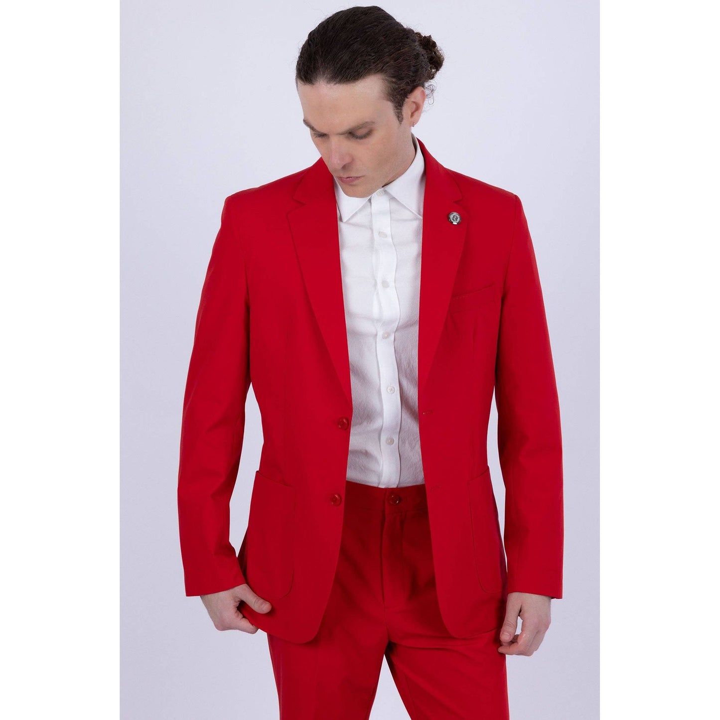Men's 2-Pieces 2-Button Notch Lapel Suit Set 6SU08