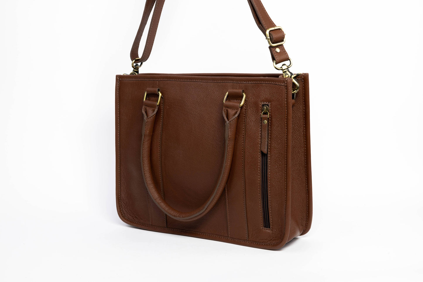 Brown Leather Hair-On-Hide Tote Bag ABHB 18-25215