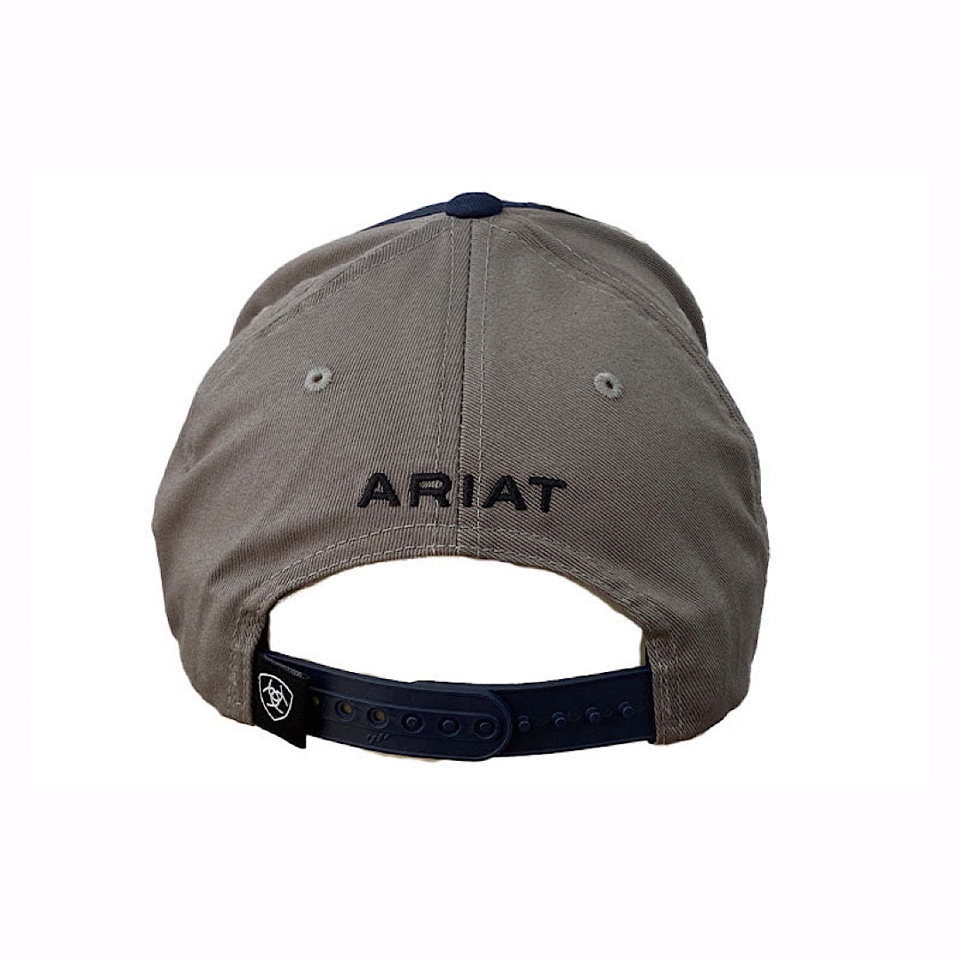 Ariat - Navy & Grey With Ariat Turquoise Embroidered Logo Snap Back Men’s Ball Cap A300012303