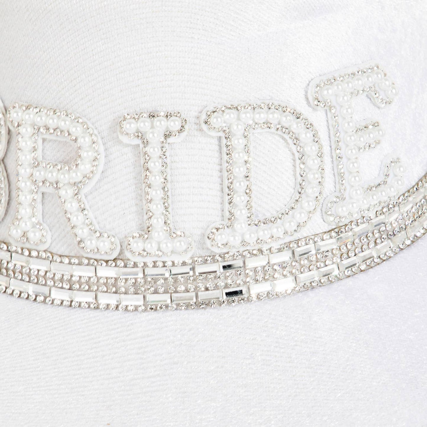 Pearl Rhinestone Stud Ribbon Bride Western Cowboy Hat