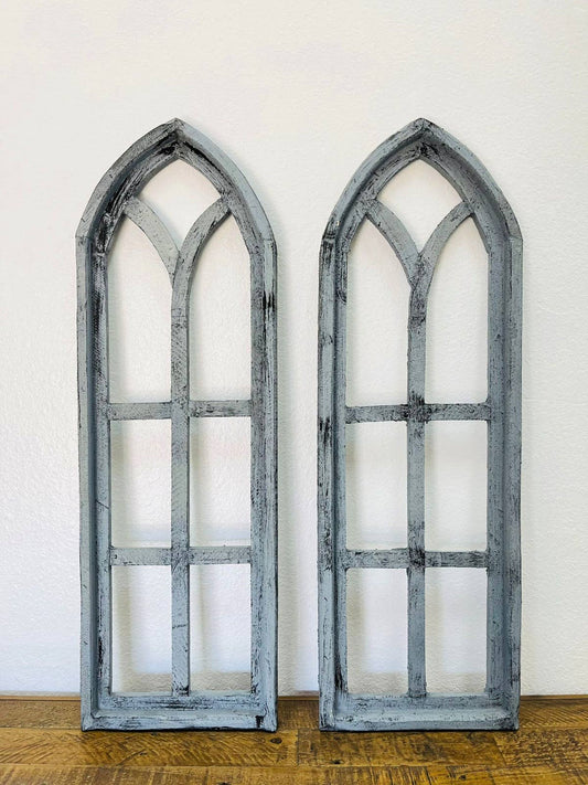 36" Cathedral Wood Arches, 2 PC Set, Dark Gray - 6.9 (OOS)