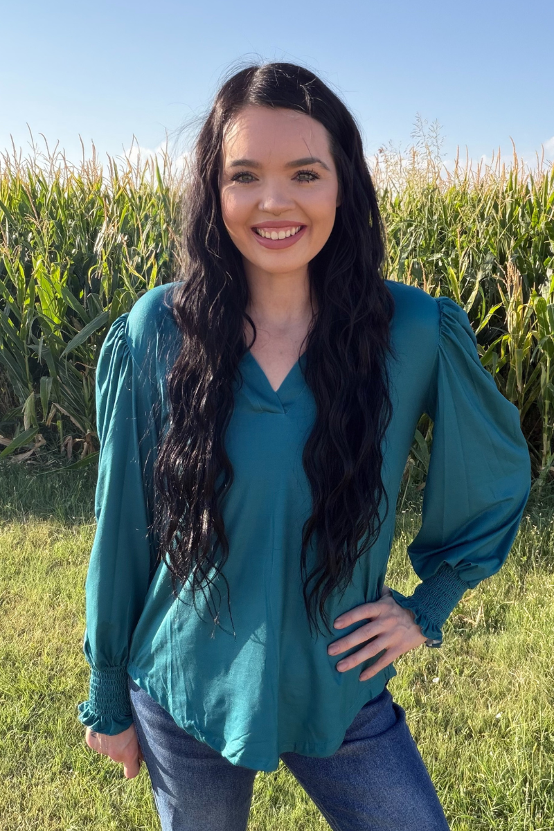 Sterling Silver Canyon Call Top - Teal