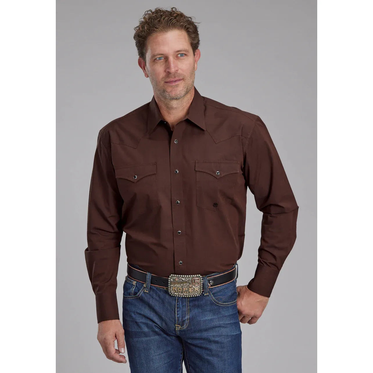 Roper Men’s Western Shirt - Long Sleeve Poplin Snap