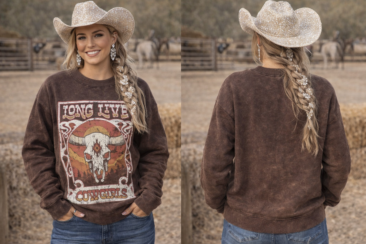 Rock & Roll Long Live Cowgirls Sweatshirt