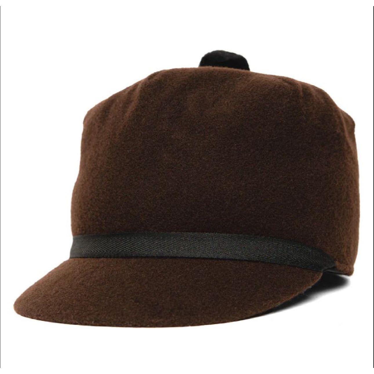 CROWNCAP Wool Blend Melton Stockman Cap with Inner 3/4 earband 1-140