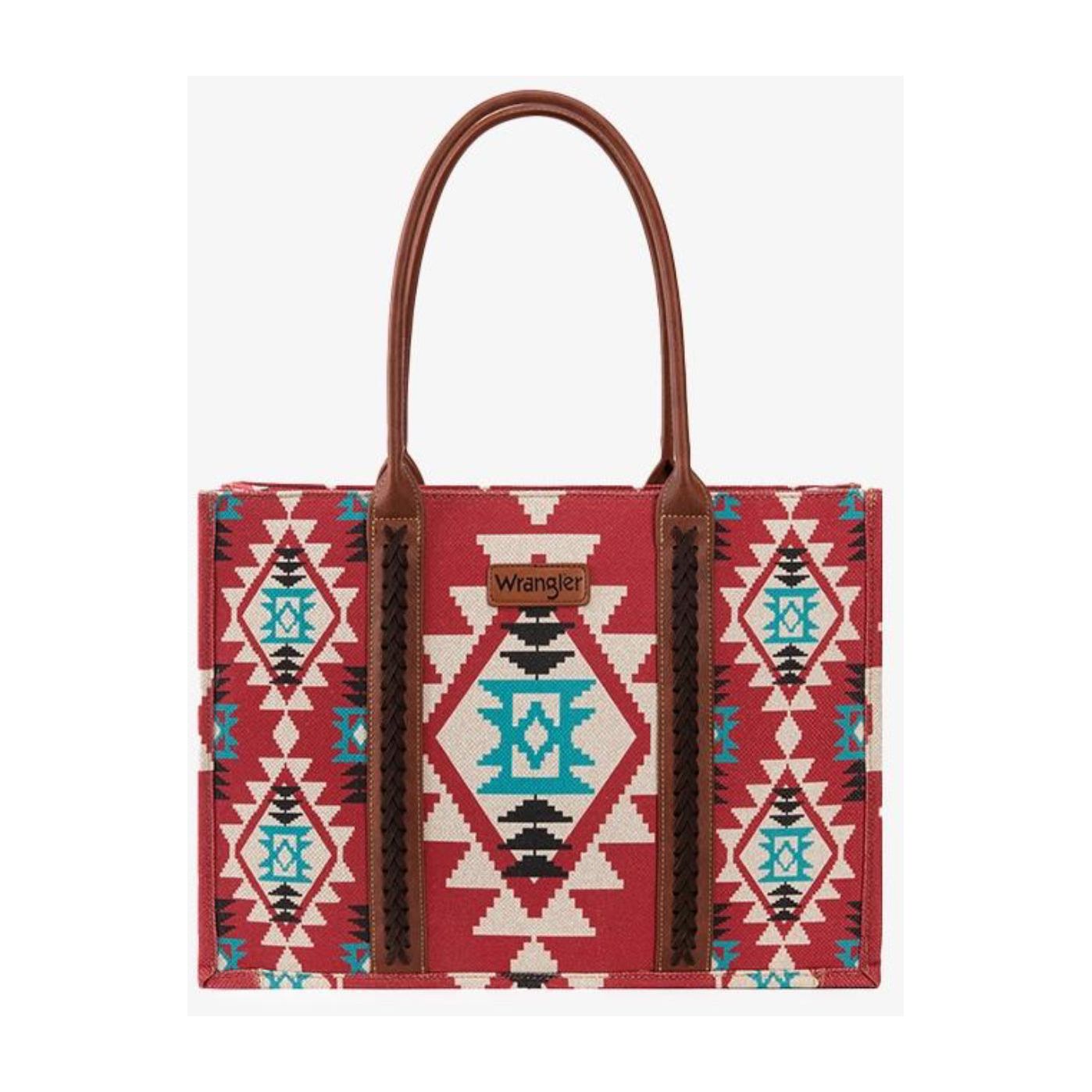 WRANGLER AZTEC PRINT CANVAS TOTE BAG