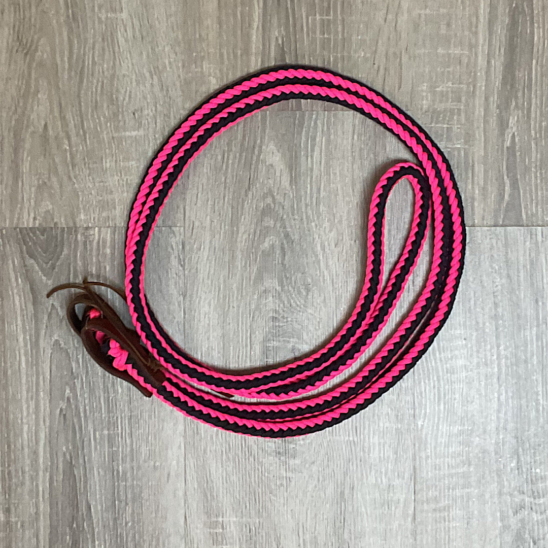 Twisted Pistol Design - Hot Pink & Black Paracord Roping Reins