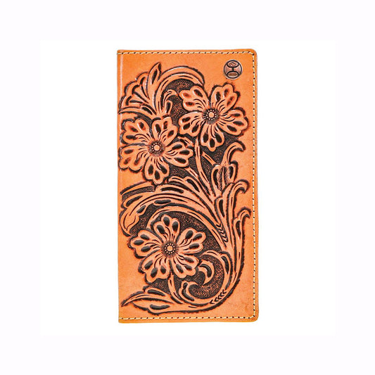 Hooey - Anhalt Tan Floral Tooled Men’s Checkbook Cover/Rodeo Wallet HW009-TN