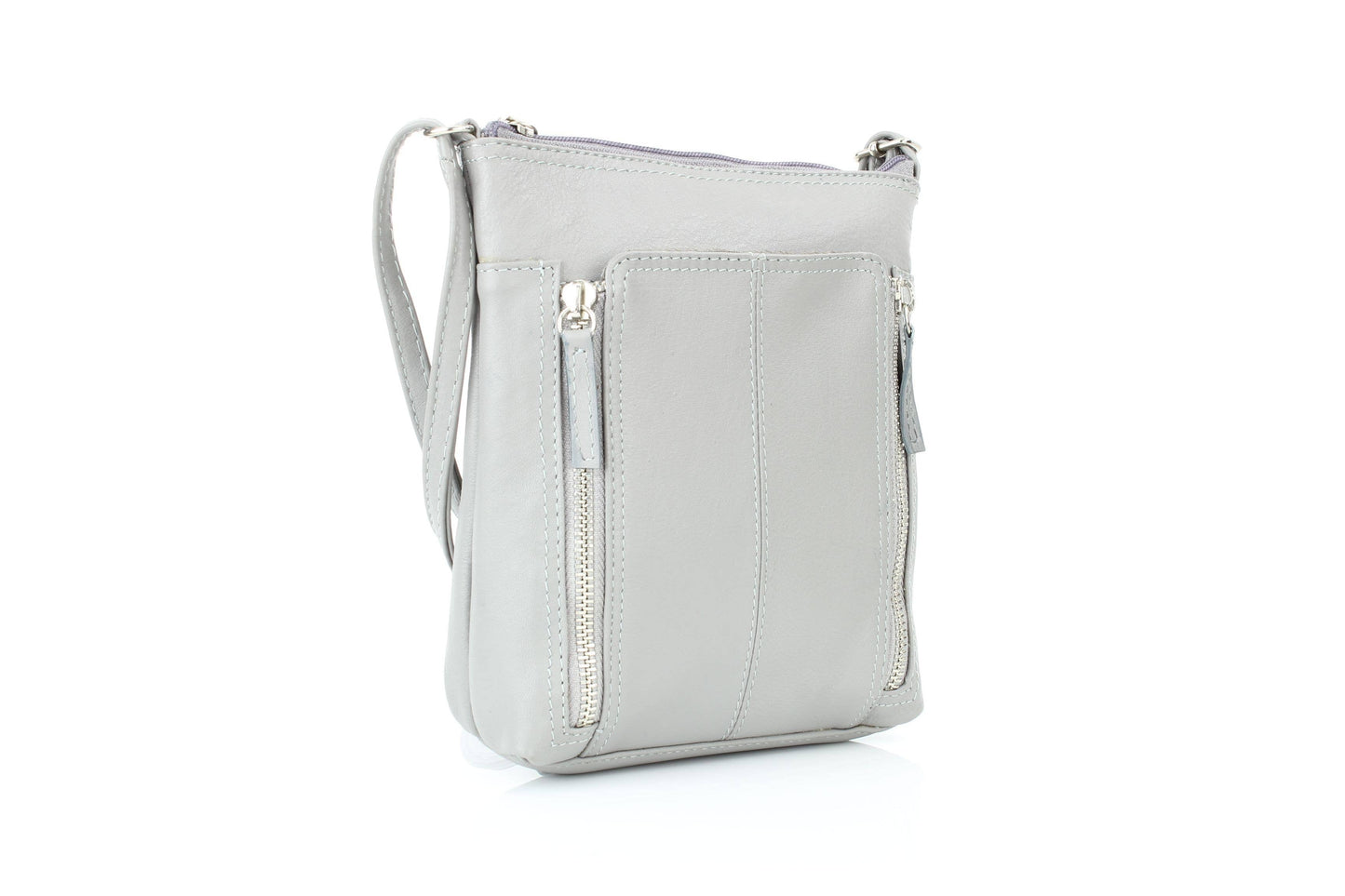 Anchorage Slim Leather Crossbody | Double Zip Detail RB 156