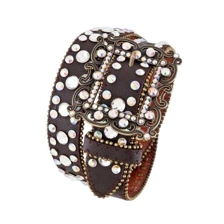 Motif Floral Crystal Buckle Fashion Belt