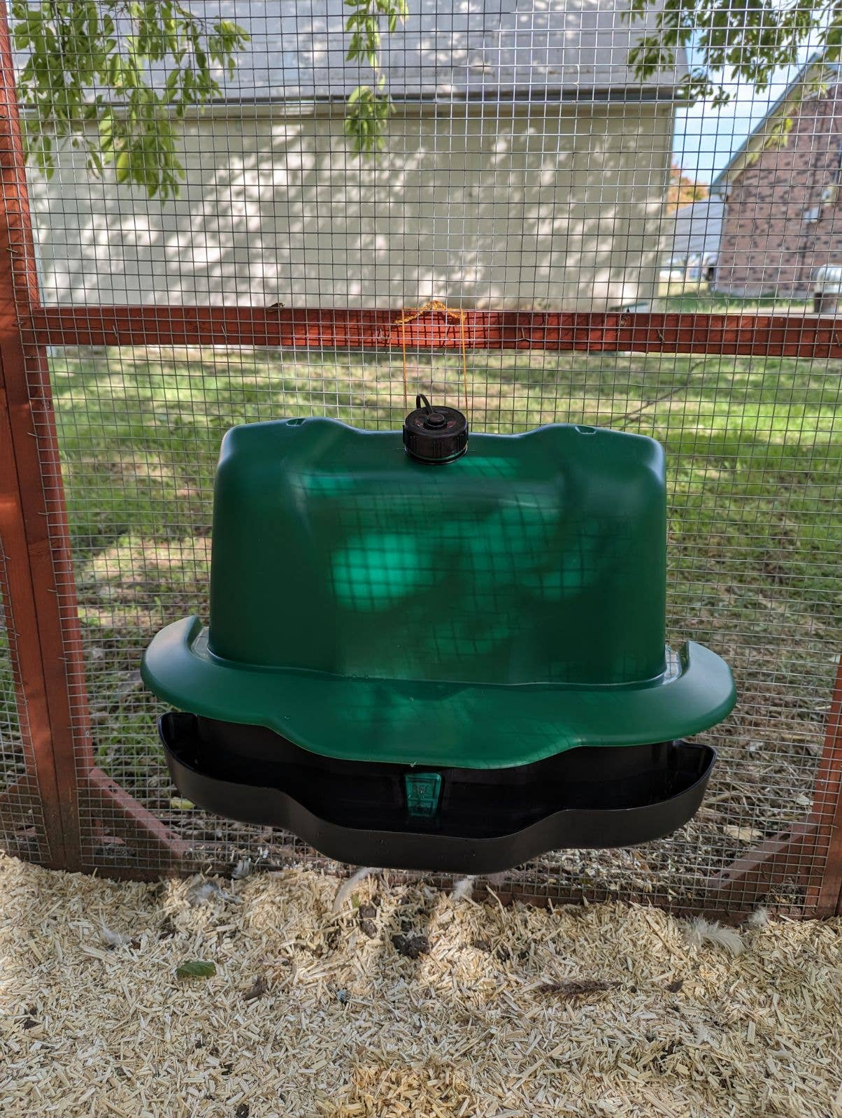 Mountable Self-filling Poultry Drinker, Green, 12L