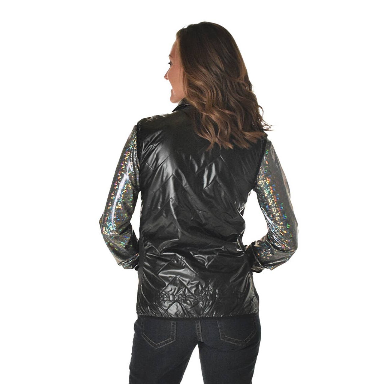 Cowgirl Tuff Co. / B. Tuff Jeans - Vest (Black Mid-weight With Silver Embroidery Logos)