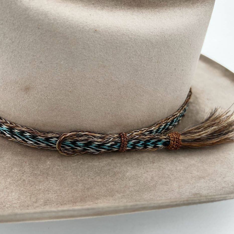 Willow Lane Hat Co. - Horsehair Braided Blue Single Tassel Hat Band - Caleb