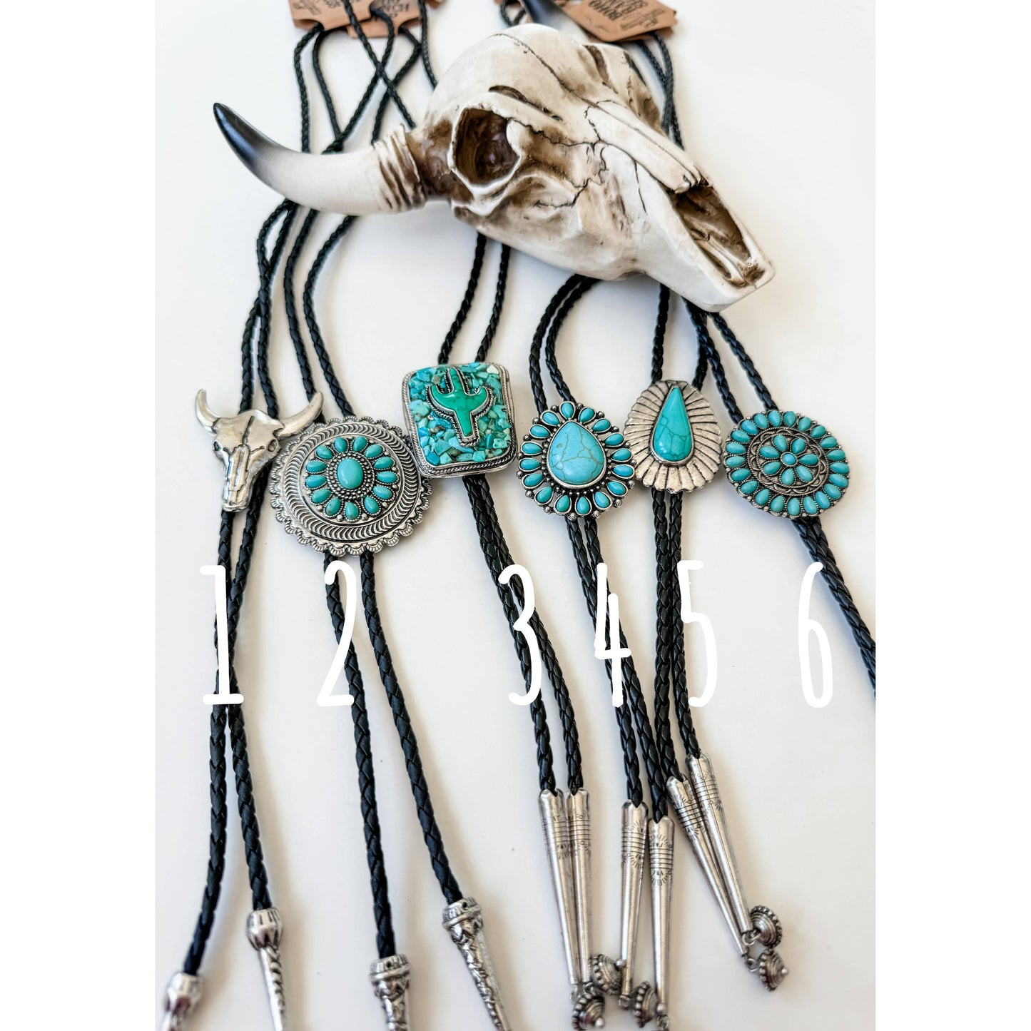 Western Bolo Tie Long Pendant Necklace
