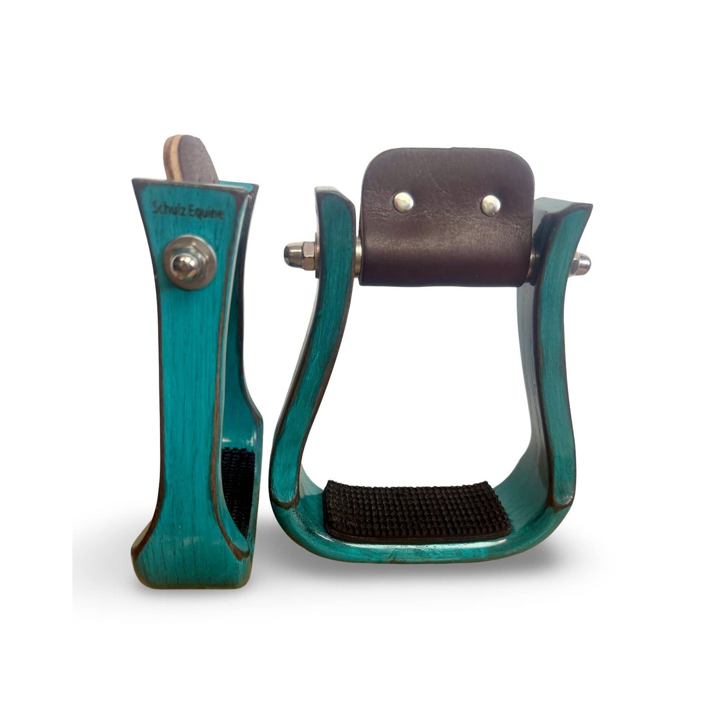 Wooden Stirrups- Turquoise Barrel Racing Style