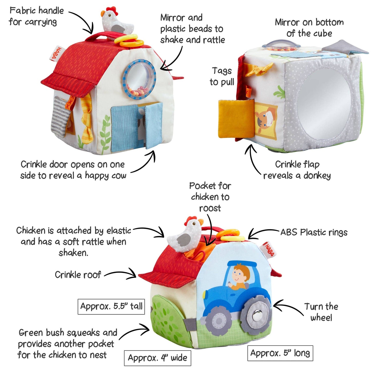 Farmyard Play Cube | Multi-Activity Wooden Toy for Toddlers