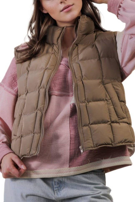 Solid Puffer Padded Warm Vest
