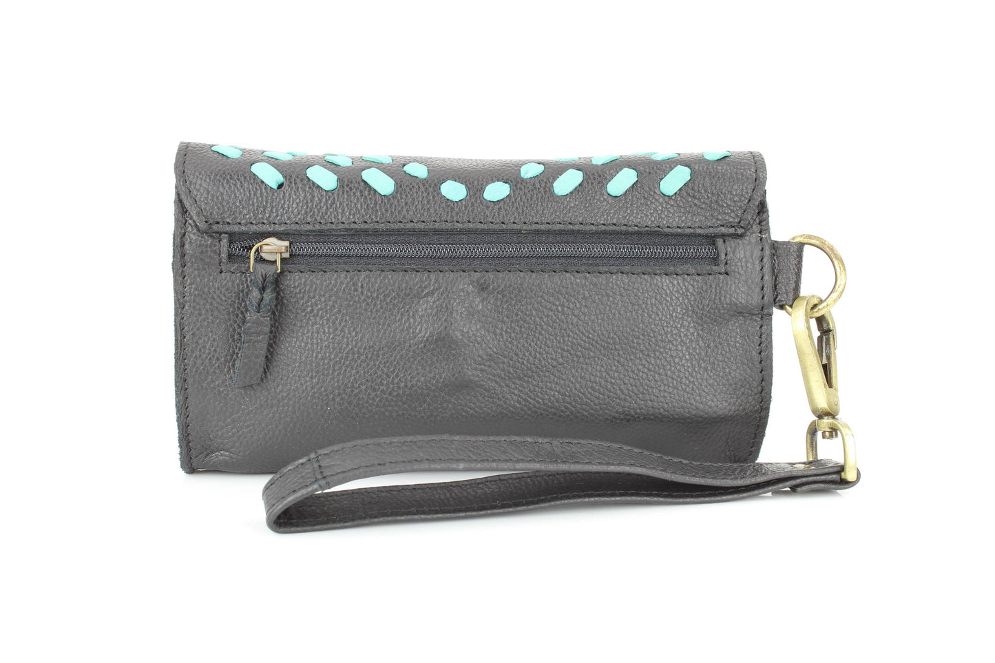 Womens Concho Flap Over ClutcH w/ Turquoise Accent ABLW-1005