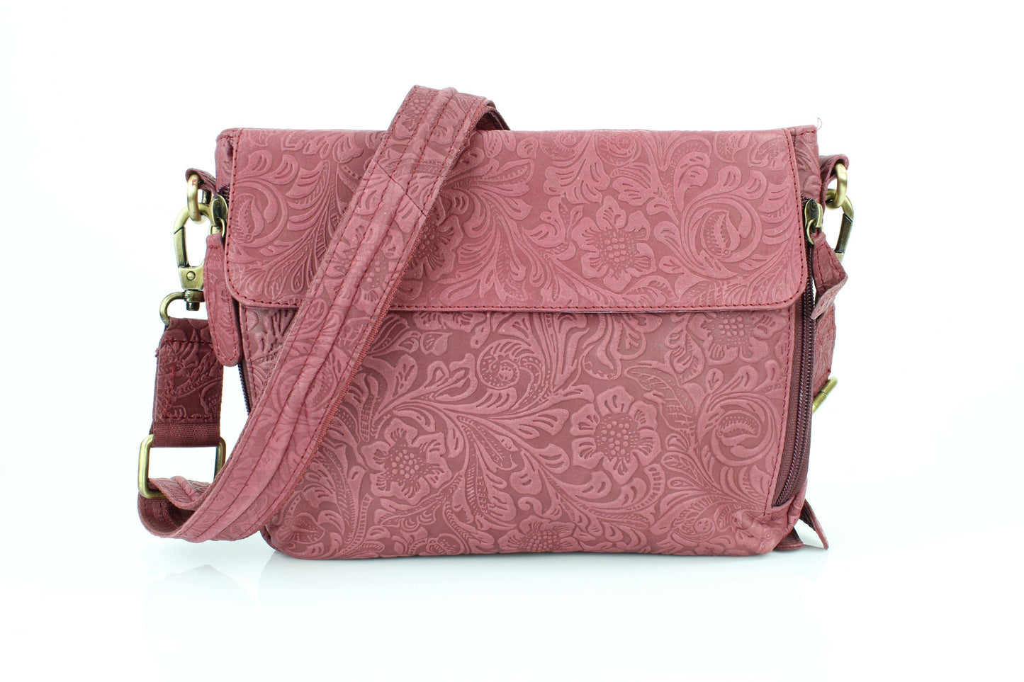 Flap Over Leather Shoulder Bag Hidden Storage 1833
