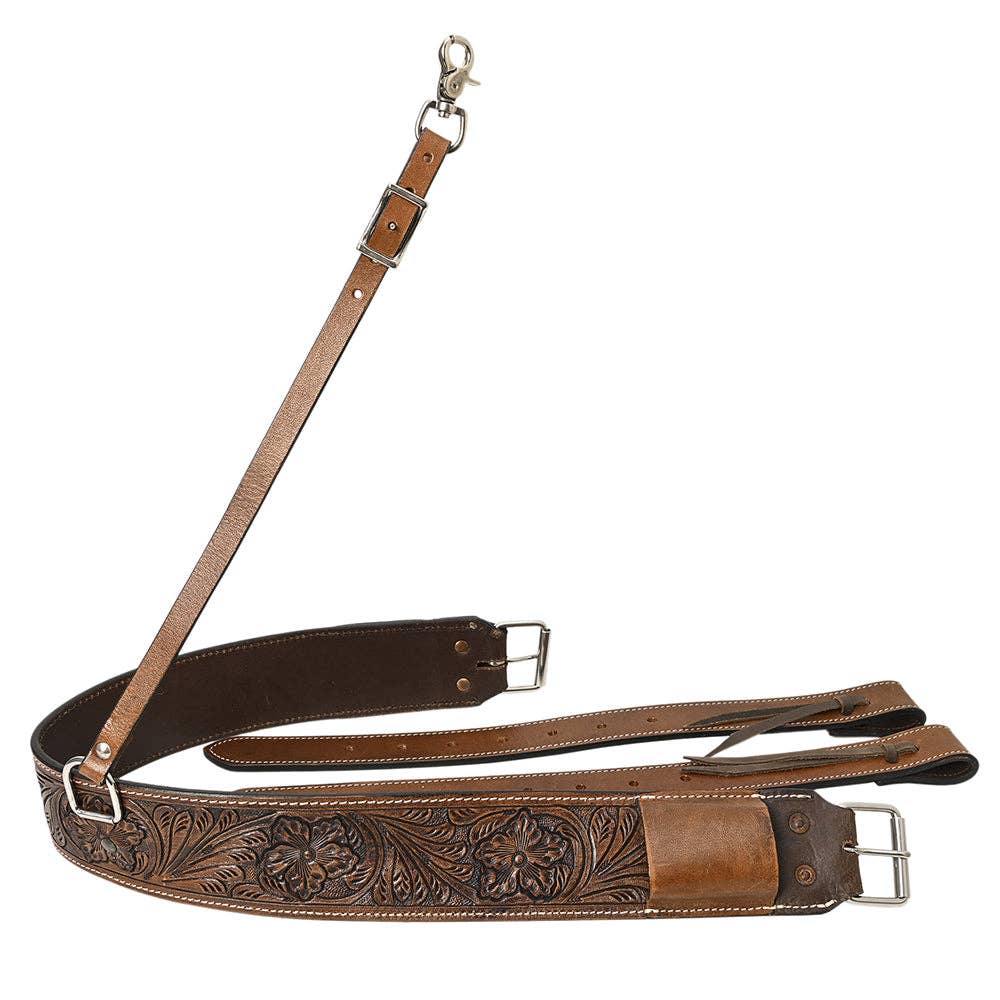 HILASON Horse Western Carved Leather Rear Flank Back Cinch Girth Saddle Billets Comfytack | Billet Strap