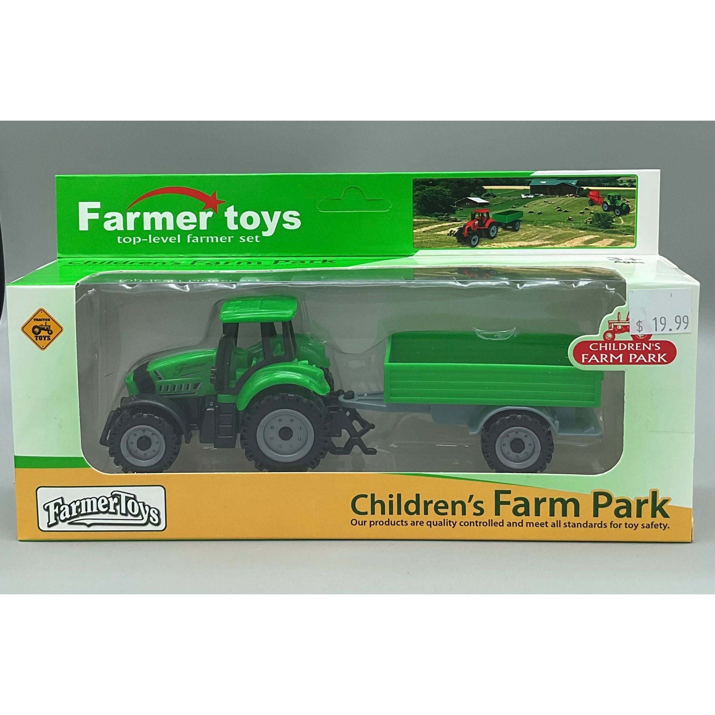 Farmer Toys - Free Wheel Tractor w/ Detachable Wagon