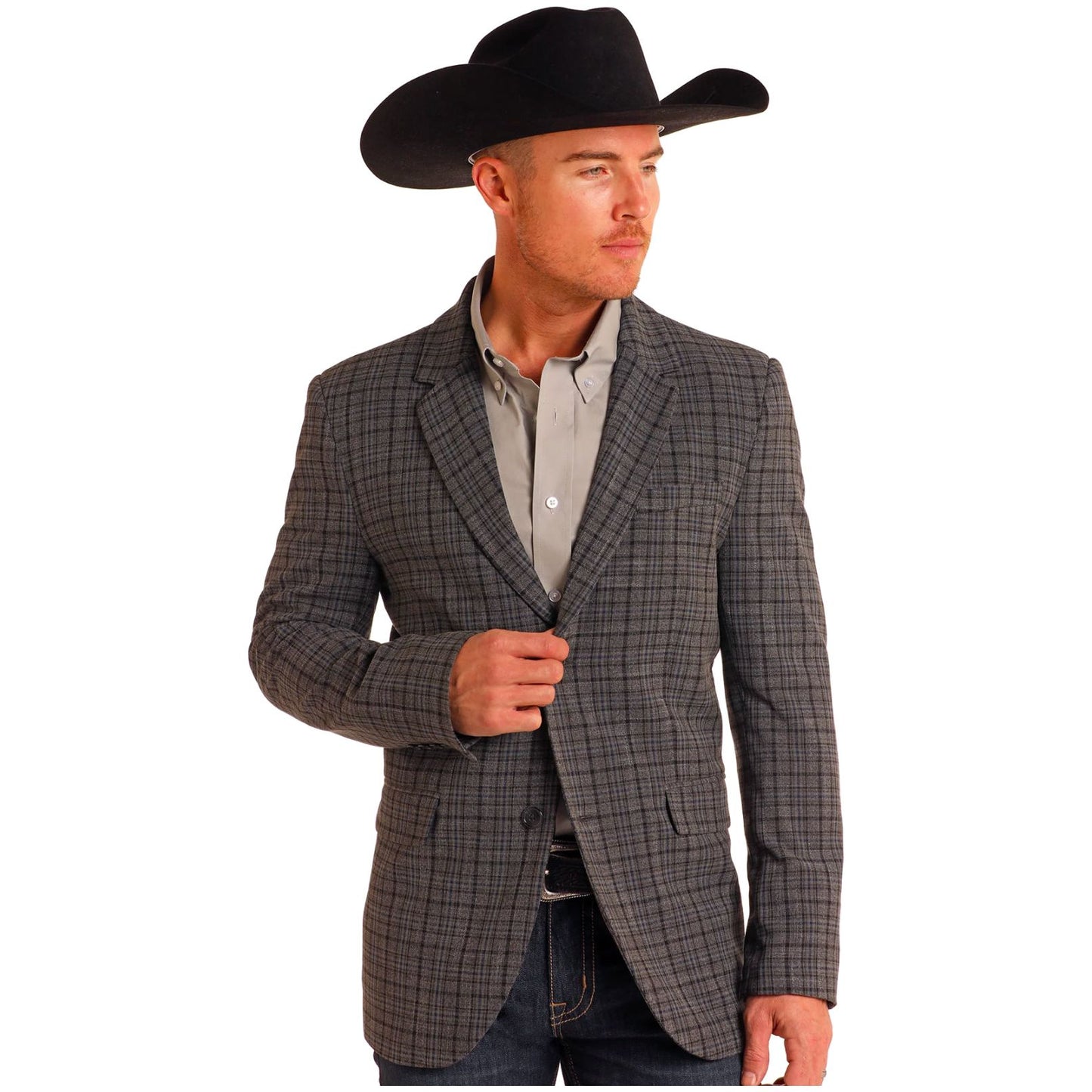 ROCK & ROLL GREY PLAID SPORT COAT