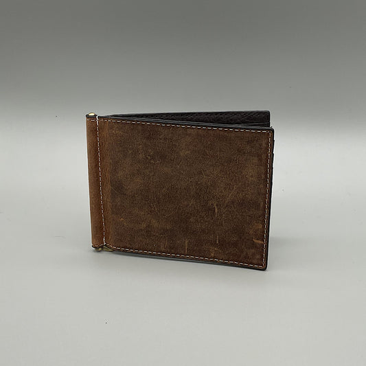 Myra Bag - Kingdom Brown Distressed Leather Men’s Bifold Wallet S-6619