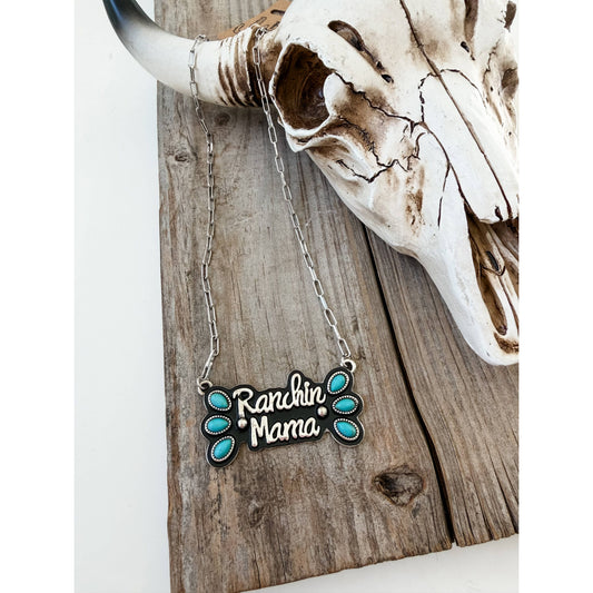 Western Ranching Mama Stone Necklace