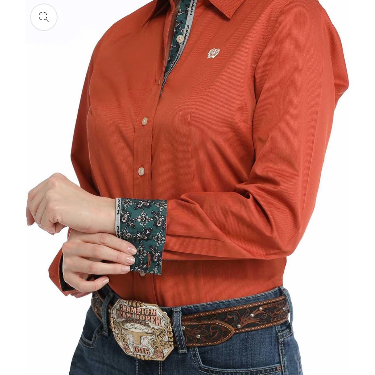 CINCH WOMEN'S LONG SLEEVE TENCEL SHIRT IN COPPER