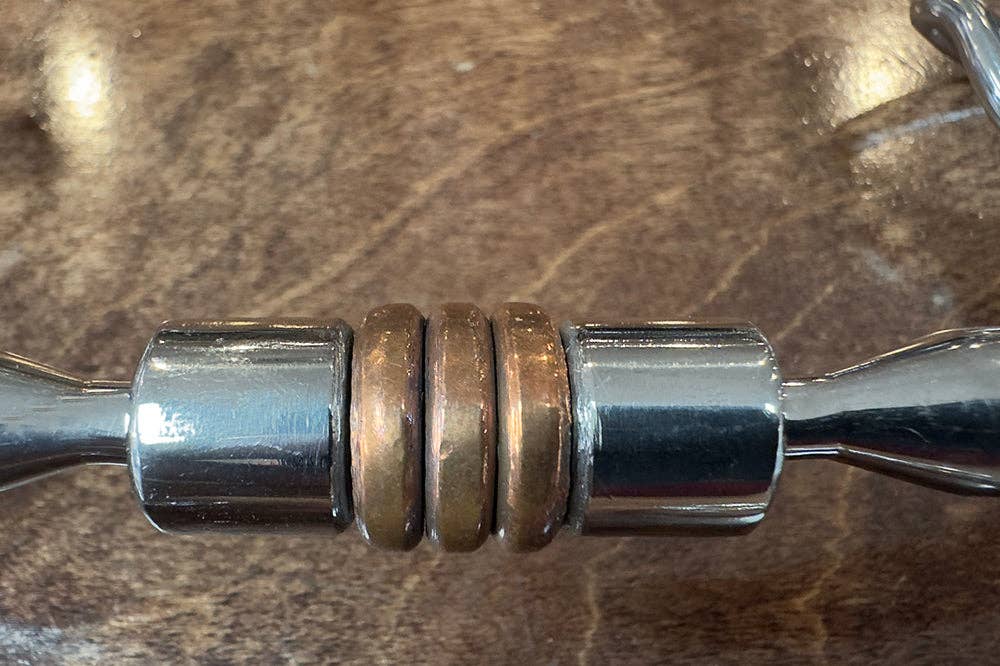 BAR H EQUINE 5 In Mouth Curb Bit Stainless Steel w/ Copper Ring