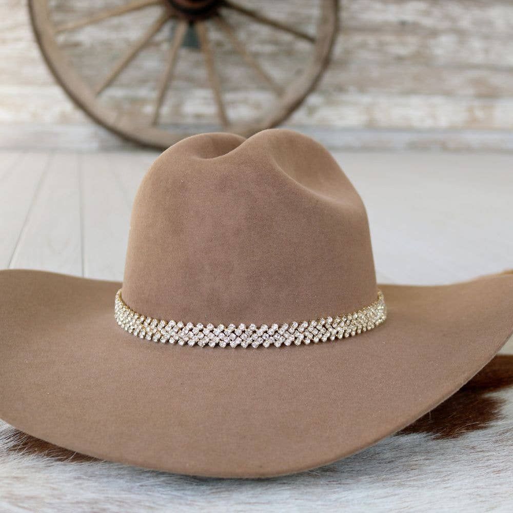 Willow Lane Hat Co. - Gold Rhinestone Bling Hat Band - The Loretta