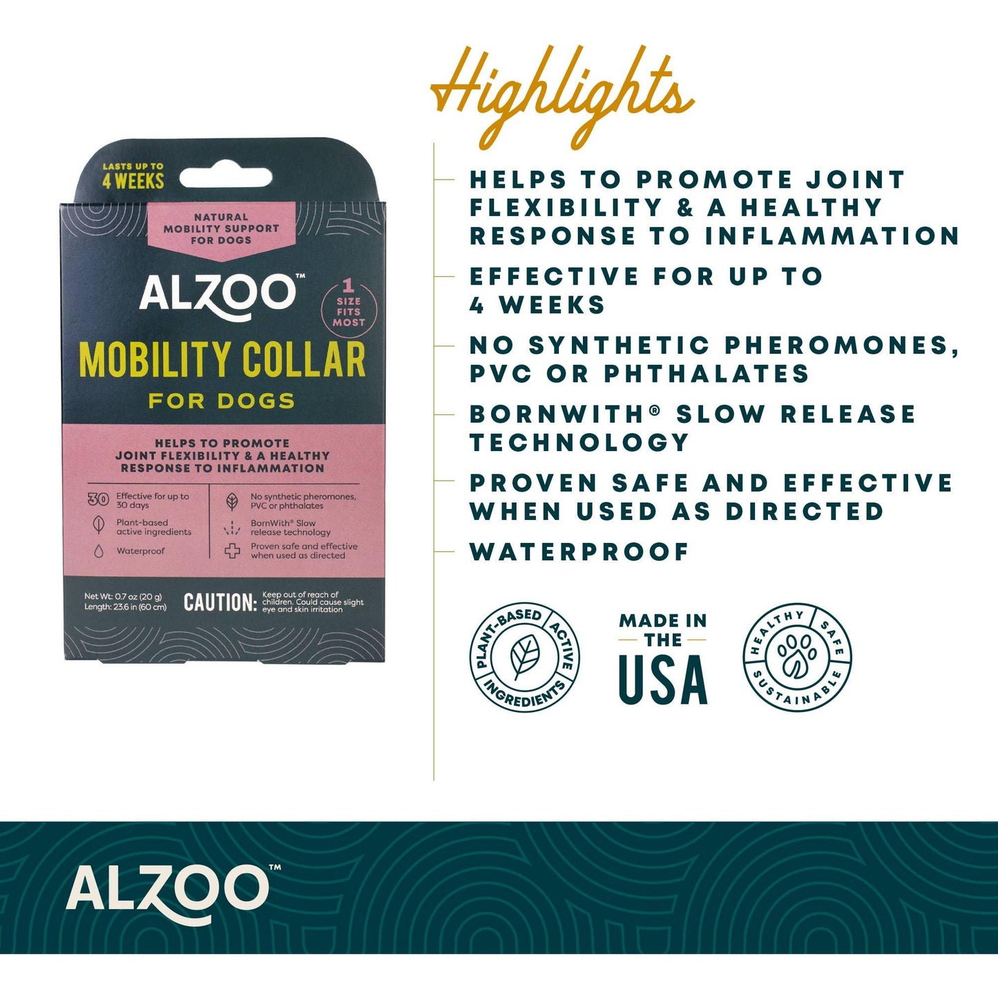 ALZOO - ALZOO Plant-Based Mobility Collar for Dogs
