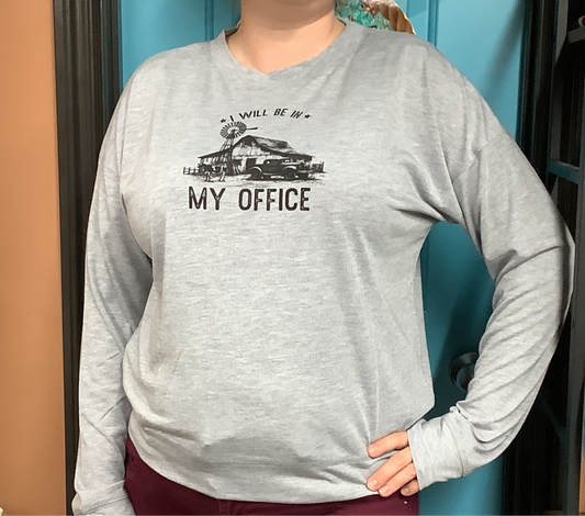 Roper Ladies Crew Neck, Long Sleeve Shirt, Grey 03-038-0513-6143