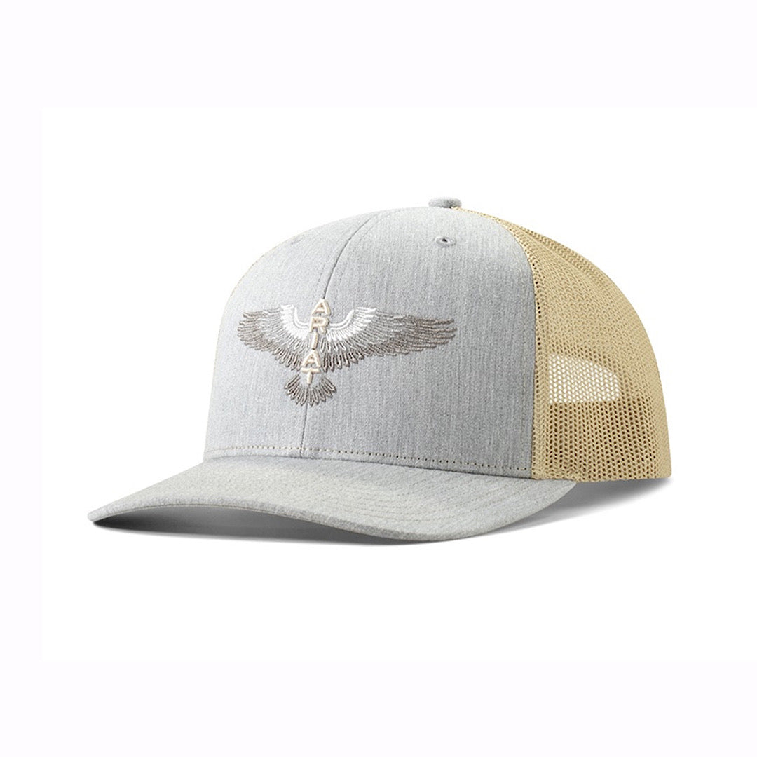 Ariat - Grey Denim With Ariat Embroidered Eagle Wings Snap Back Men’s Ball Cap A3000825145