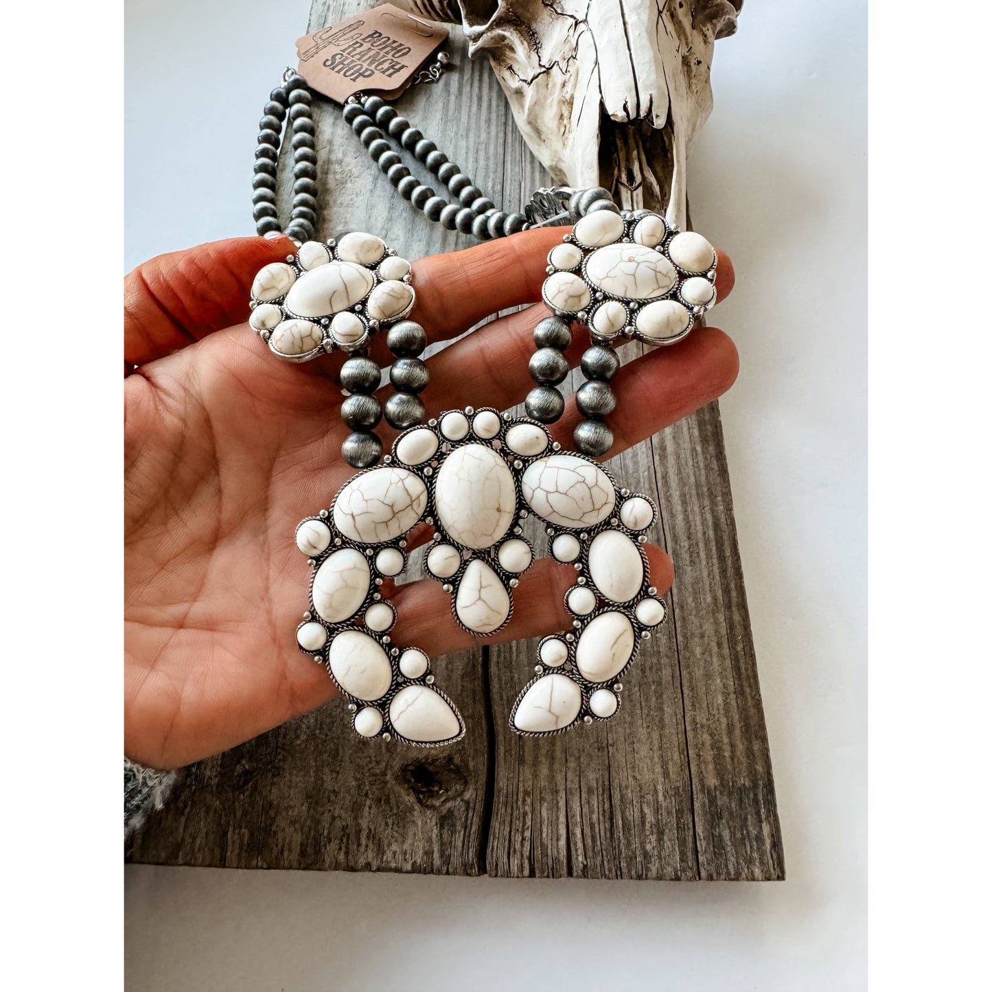 The Maya Western Chunky Squash Blossom Necklace