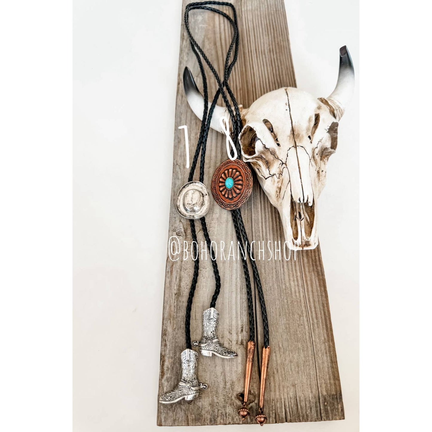 Western Bolo Tie Long Pendant Necklace