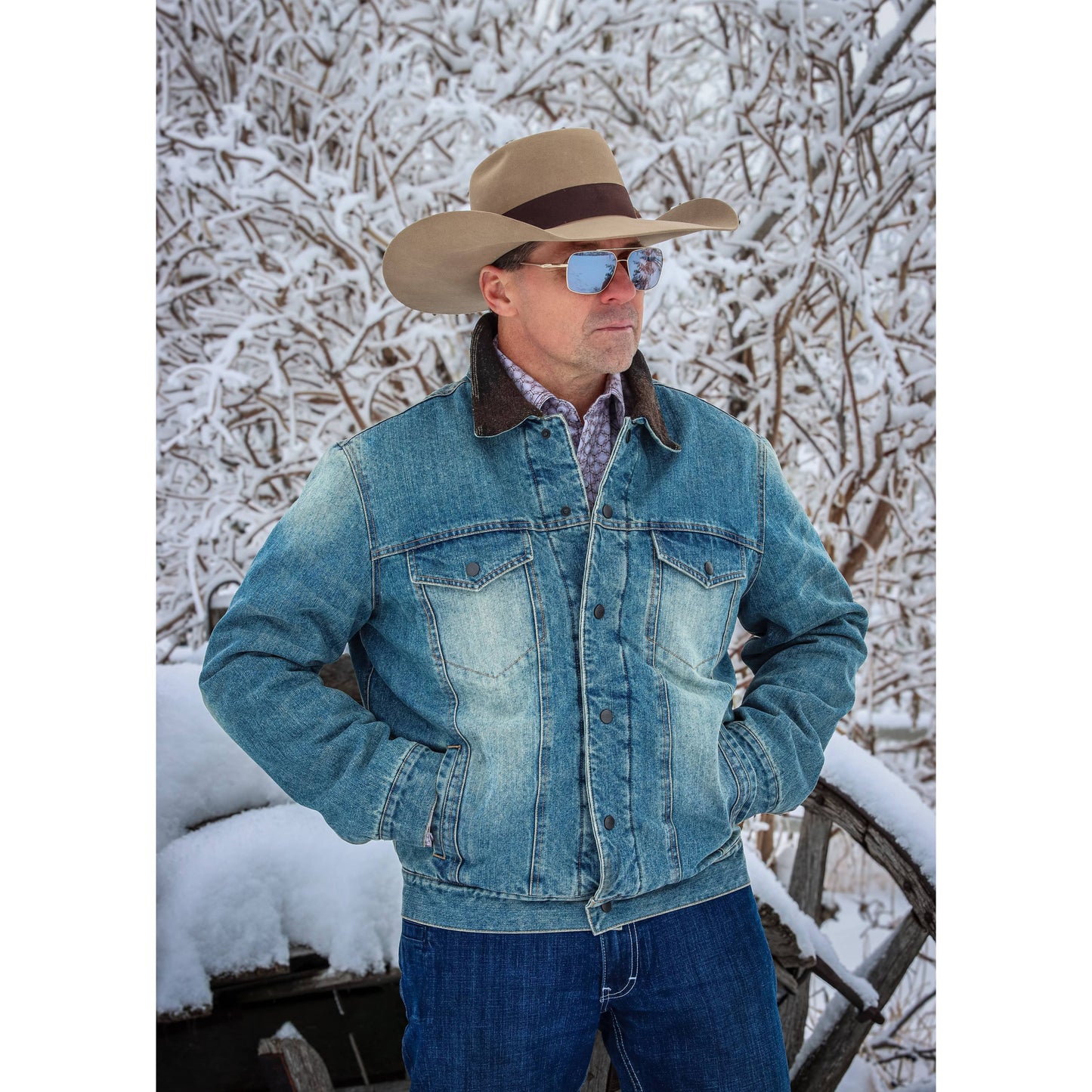 Men's Insulated Western Denim Jacket | Style M261114