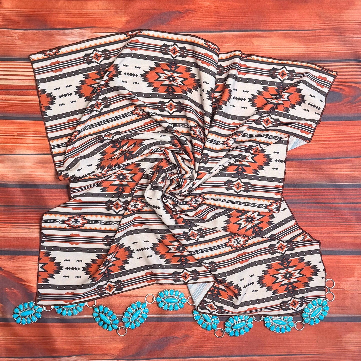 AV3003 AZTEC PRINT SQUARE WOVEN WILD RAG 28x28