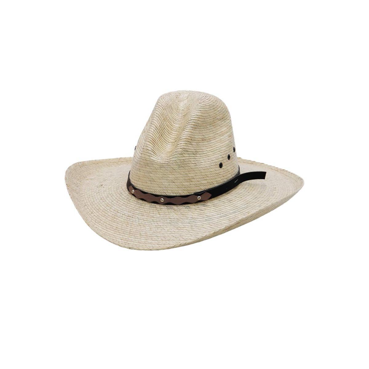 Cap Zone - Kids Eyeleted Gus Crown Palm Straw Cowboy Hate