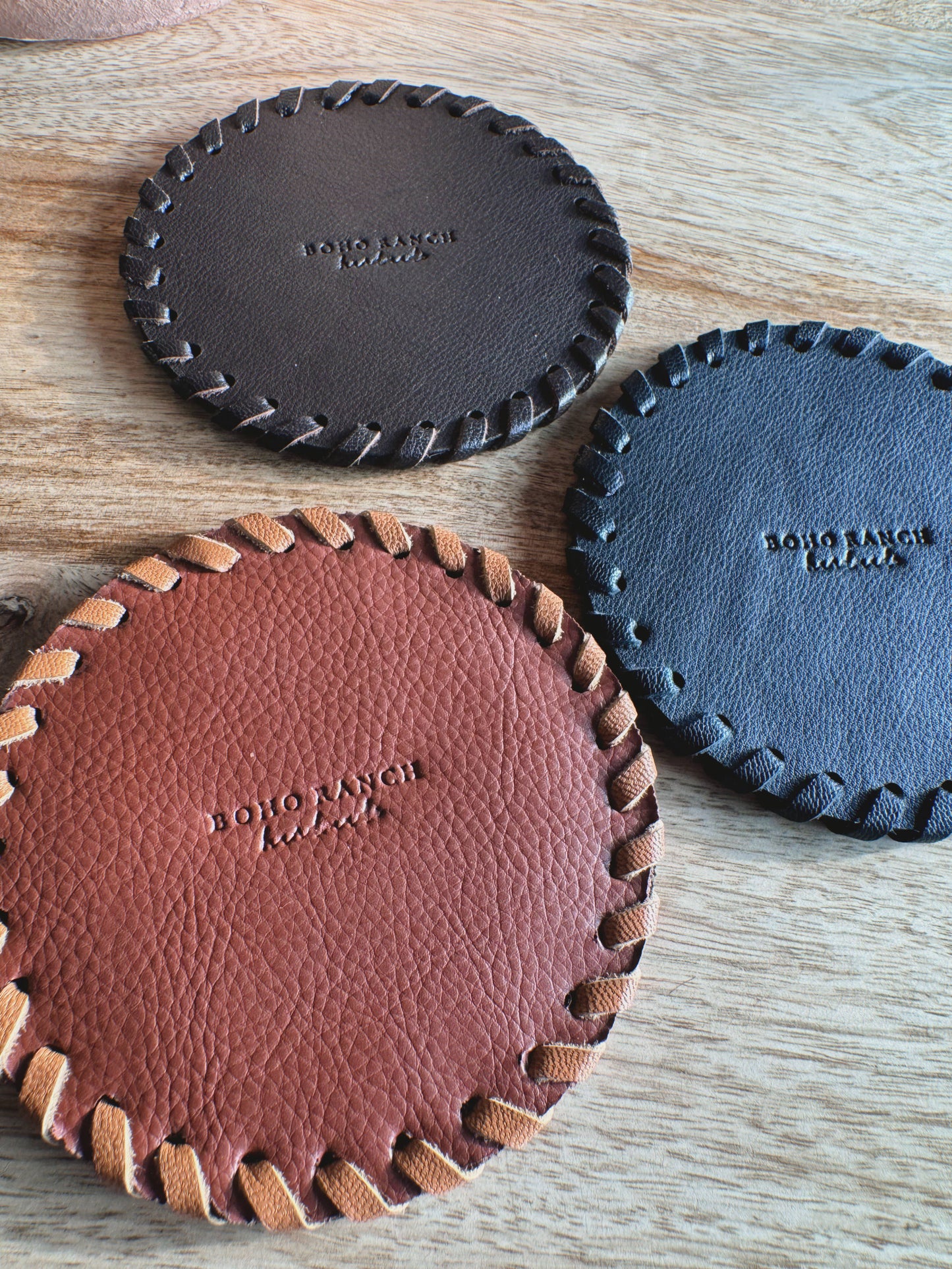 Genuine Cowhide Leather Coasters | Western Hair-On Hide