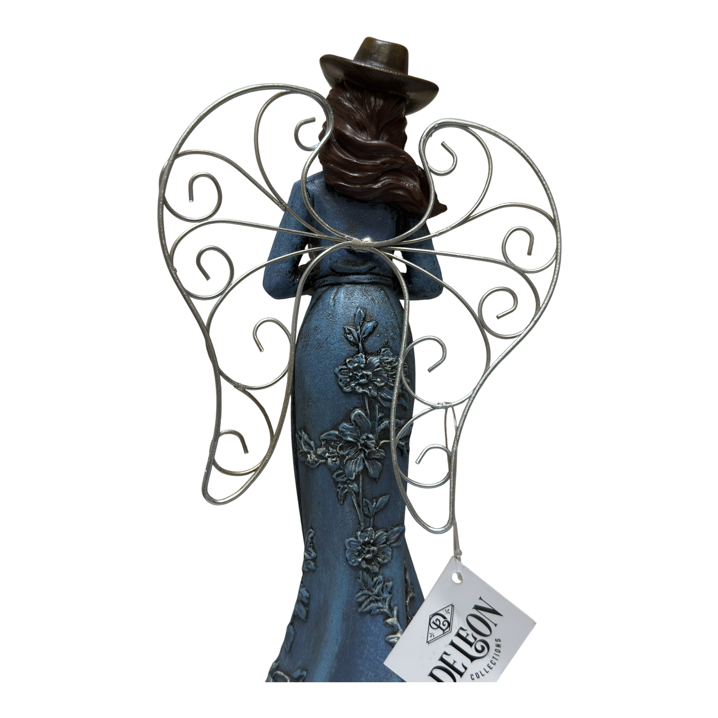 Western Cowgirl Angel Figurine with Turquoise Cross